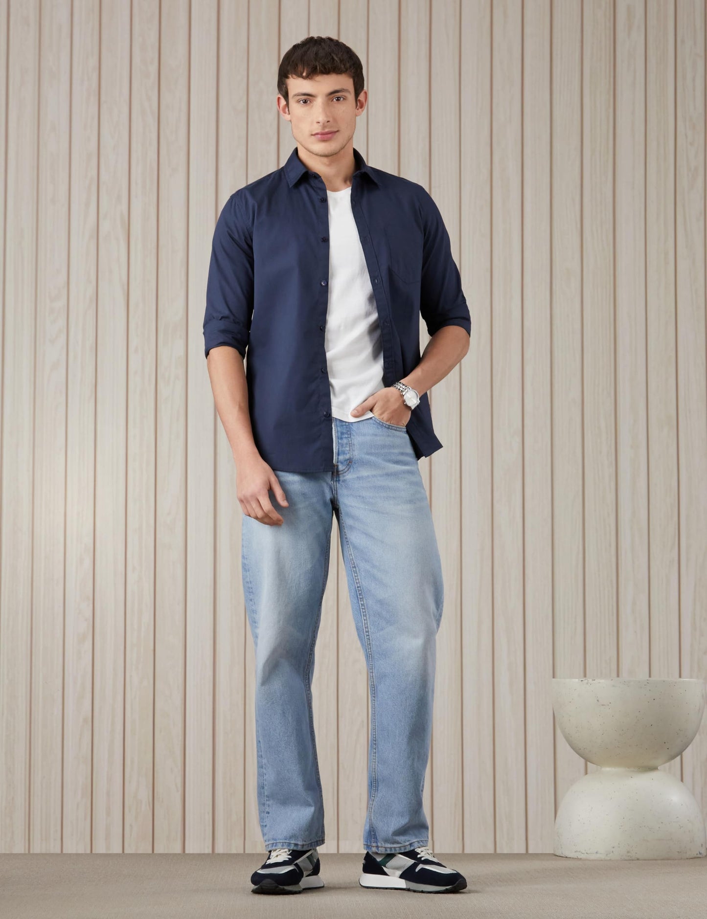 Men's Solid Slim Fit Cotton Casual Shirt | Plain | Full Sleeve | Summer (Available in Plus Sizes)