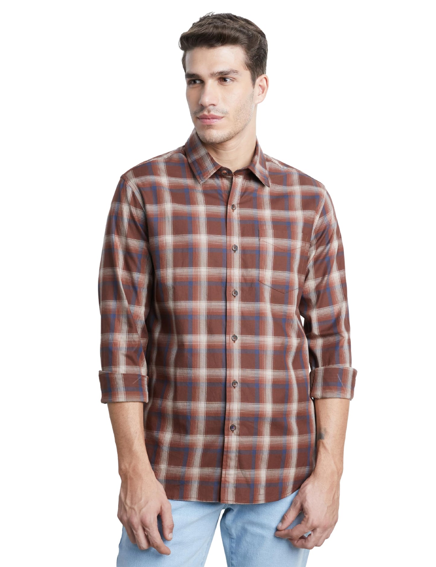 Men's Checkered Casual Shirt - Regular Fit | Full Sleeve | Pure Cotton (Available in Plus Sizes)