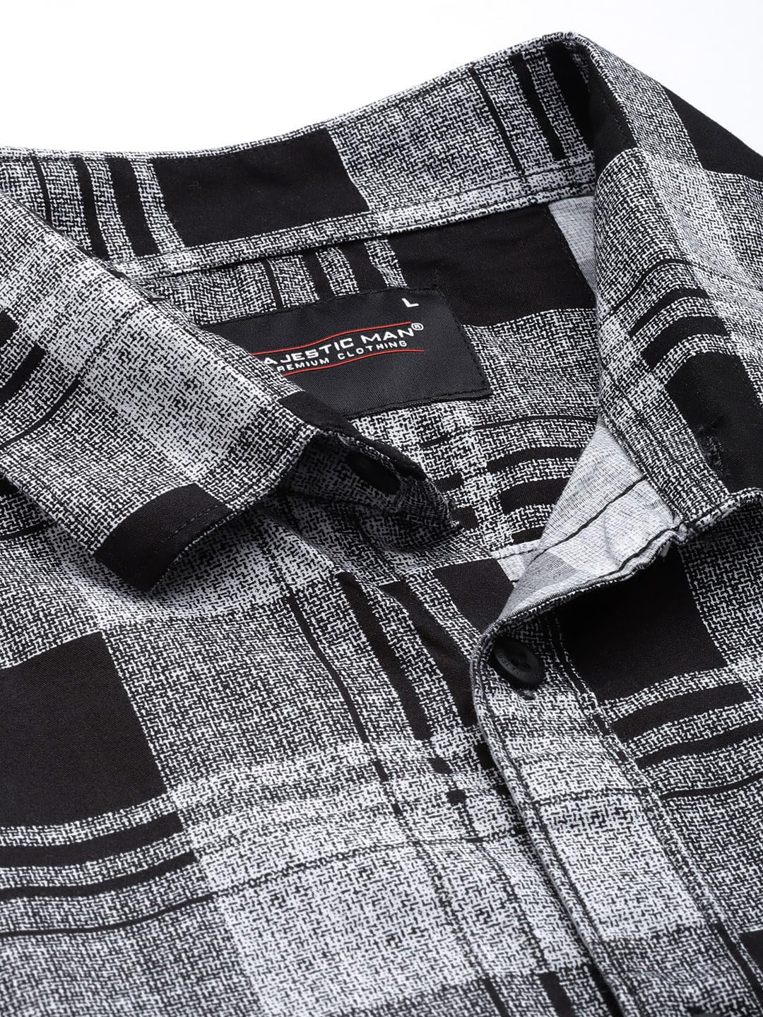 Man Stylish Slim Fit Cotton Spread Collar Checked Casual Shirt