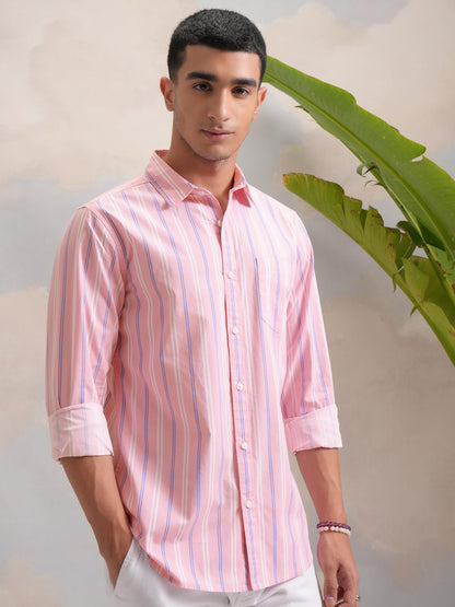 Men’s Slim Fit Striped Shirt | Full Sleeves | Everyday Wear Stylish Shirt for Men