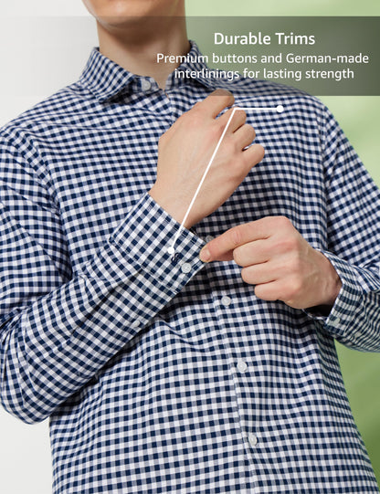 Men's Checkered Casual Shirt - Regular Fit | Full Sleeve | Pure Cotton (Available in Plus Sizes)