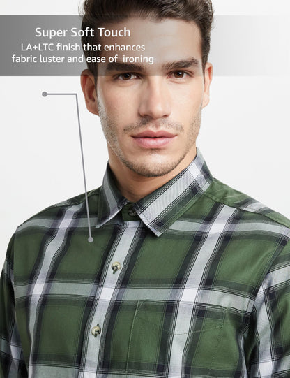 Men's Checkered Casual Shirt - Regular Fit | Full Sleeve | Pure Cotton (Available in Plus Sizes)