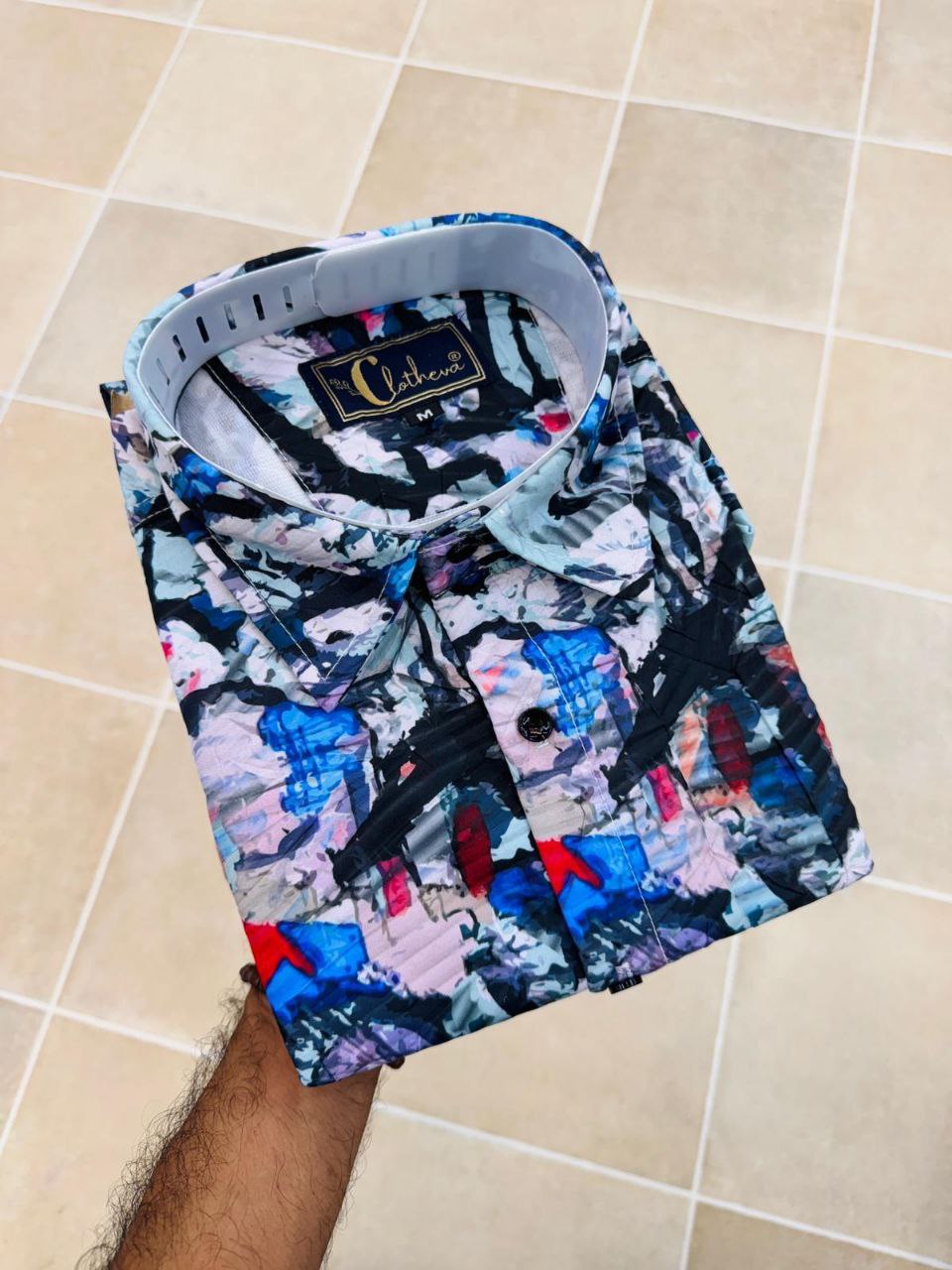 Men's Premium Abstract Printed Casual Shirt – Full Sleeve Button Down